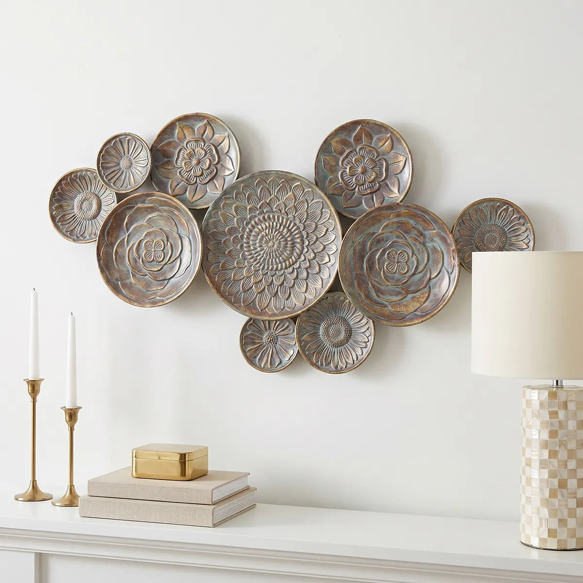 Metal Floral Wall Decor, 50 Inch