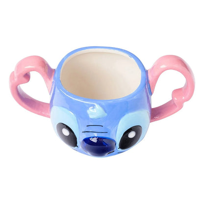 Blue Character Ceramic Mug With 3D Face And Ear Handles, 7.8 Inch