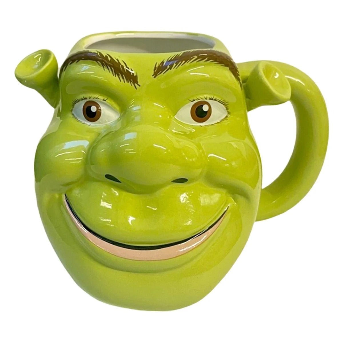 3D Character Sculpted Ceramic Mug, Green