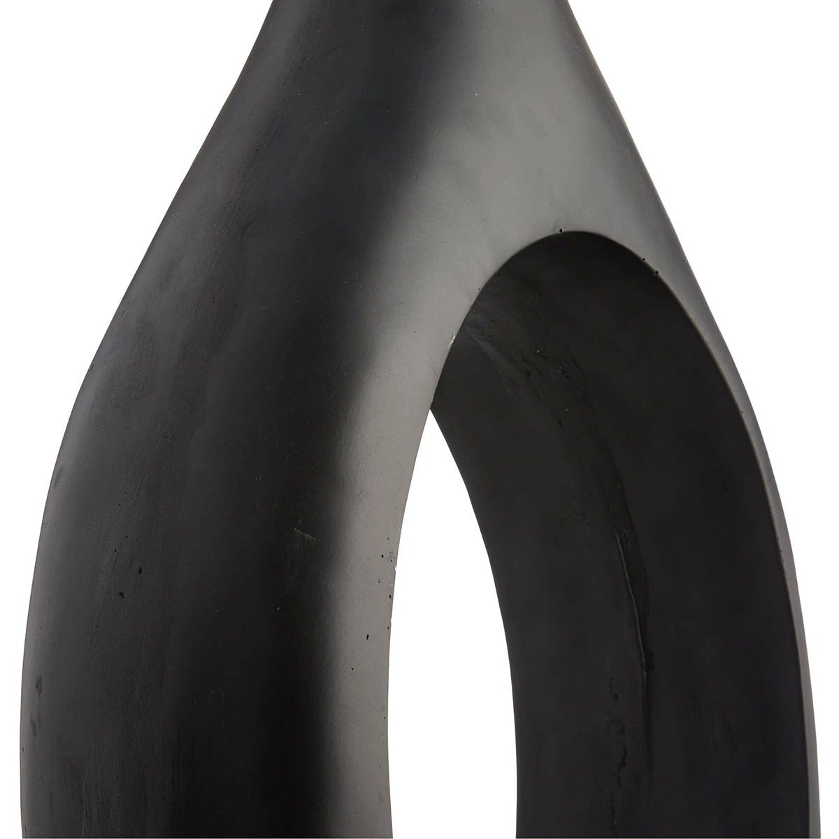 Modern Black Open Circle Floor Vase, 48 Inch
