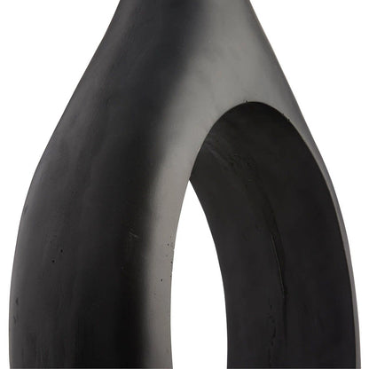 Modern Black Open Circle Floor Vase, 48 Inch