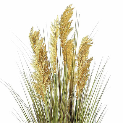 Artificial Onion Grass Floor Plant in Woven Basket, 38.5 Inch