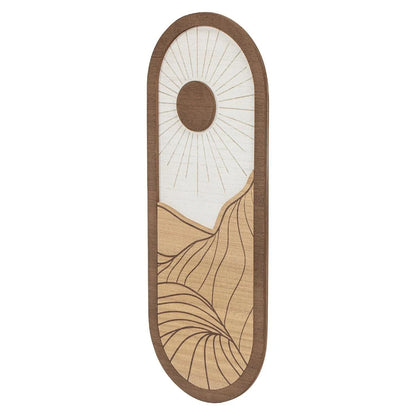 Mountain And Sun Wood Wall Art, 20 Inch