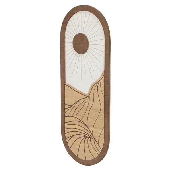 Mountain And Sun Wood Wall Art, 20 Inch